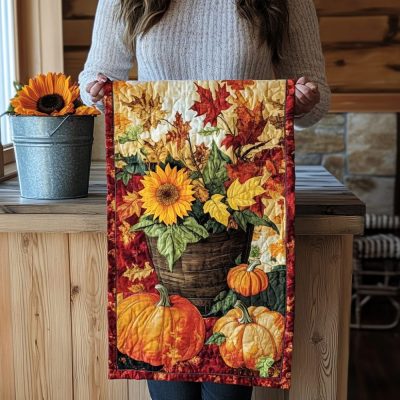 Harvest Pumpkin Quilted Table Runner
