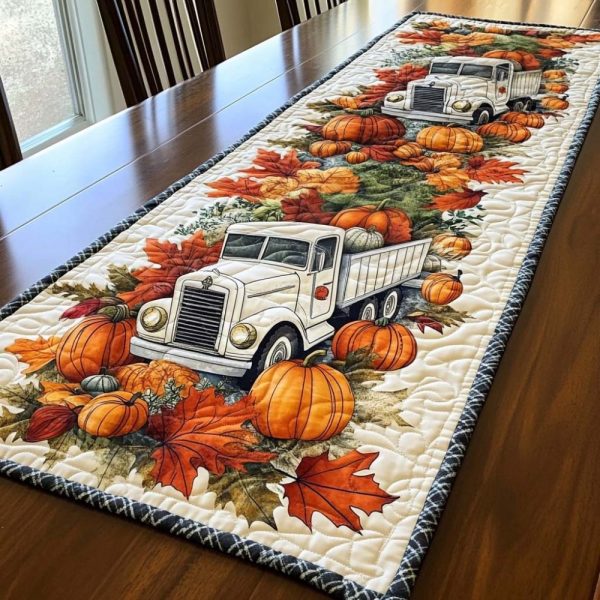 Harvest Truck Journey Quilted Table Runner