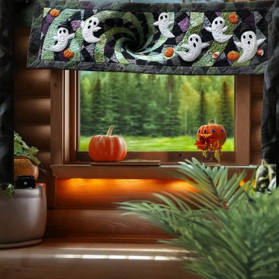Haunted Whirl Quilted Valance