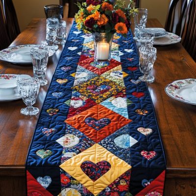 Heart Strings Quilted Table Runner