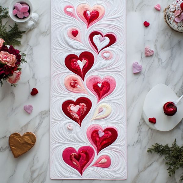 Heartfelt Bliss Quilted Table Runner