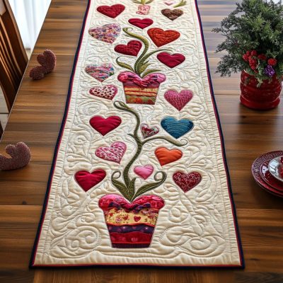 Heartroot Harmony Quilted Table Runner