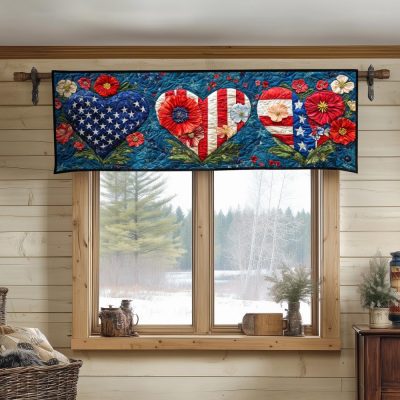 Hearts Of Liberty Quilted Valance