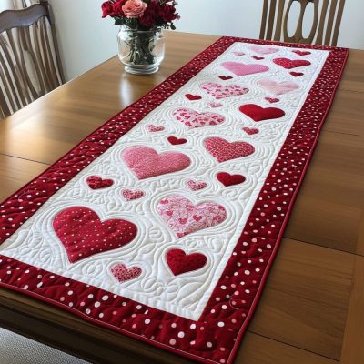 Heartstrings Melody Quilted Table Runner
