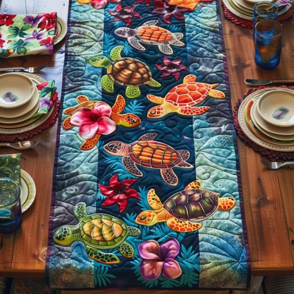Hibiscus Paradise Quilted Table Runner
