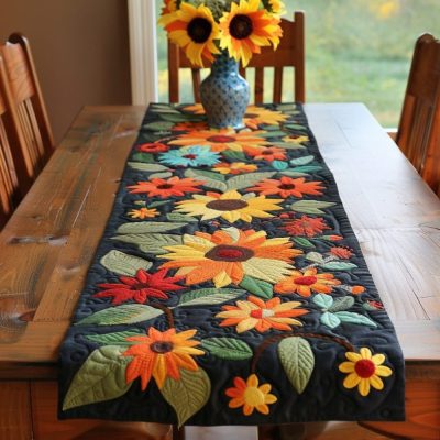 Hilarious Sunflowers Quilted Table Runner