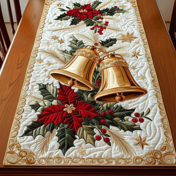 Holiday Bell Harmony Quilted Table Runner