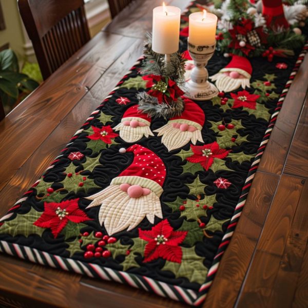 Holiday Santa Sleigh Quilted Table Runner