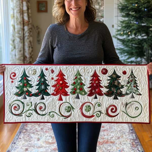 Holiday Tree Magic Quilted Table Runner