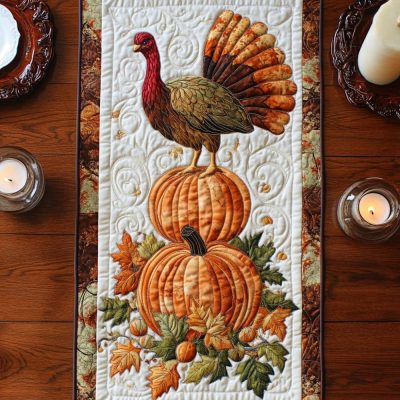 Holiday Turkey Quilted Table Runner