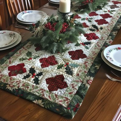 Holly Jolly Nights Quilted Table Runner