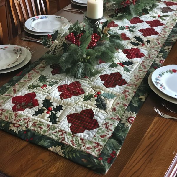 Holly Jolly Nights Quilted Table Runner