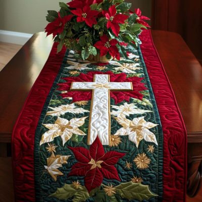 Holy Christmas Quilted Table Runner