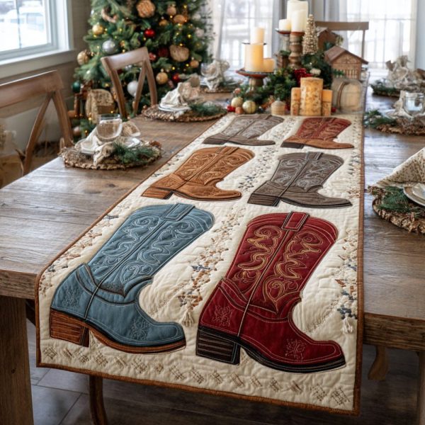 Homestead Boots Quilted Table Runner