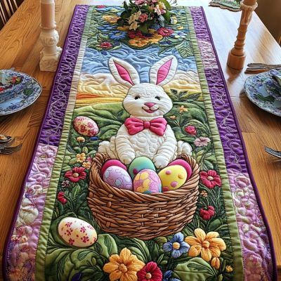 Hoppy Spring Quilted Table Runner