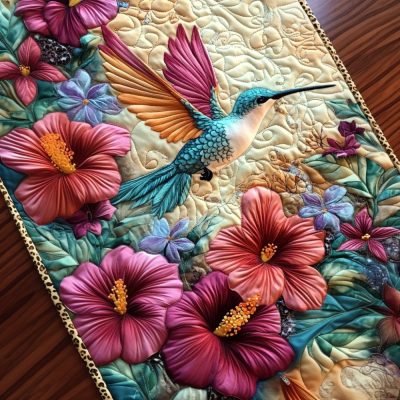 Humming Harmony Quilted Table Runner