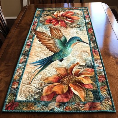 Hummingbird Flight Quilted Table Runner
