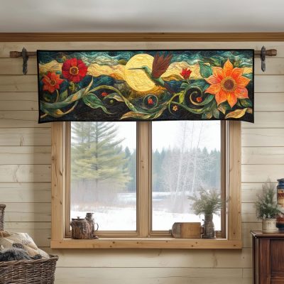 Hummingbird Grace Quilted Valance