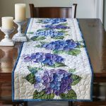 Hydrangea Flowers Quilted Table Runner