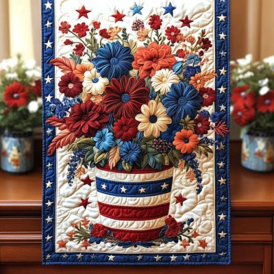 Independence Blooms Quilted Table Runner