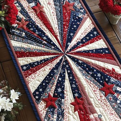 Independence Day Elegance Quilted Table Runner