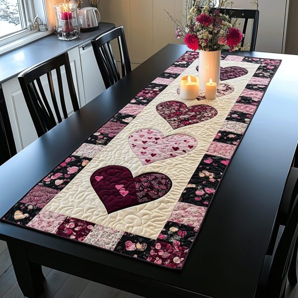 Infinite Hearts Quilted Table Runner