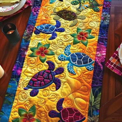 Island Turtle Dream Quilted Table Runner