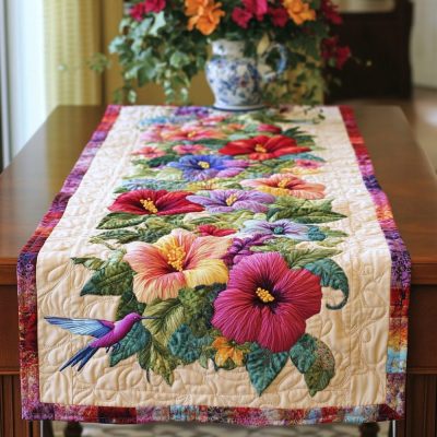 Island Bloom Quilted Table Runner