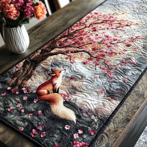 Japanese Fox Spirit Quilted Table Runner