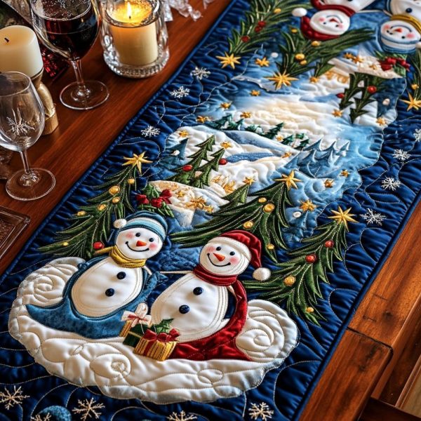 Jingle Snow Quilted Table Runner