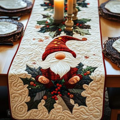 Jolly Holly Quilted Table Runner