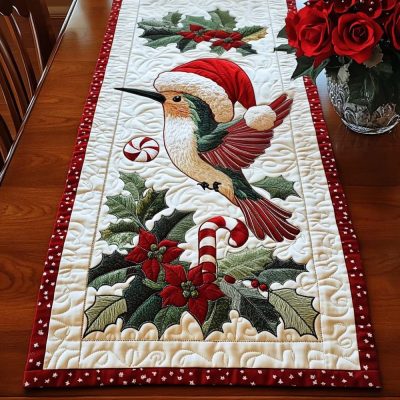 Jolly Hummingbird Quilted Table Runner