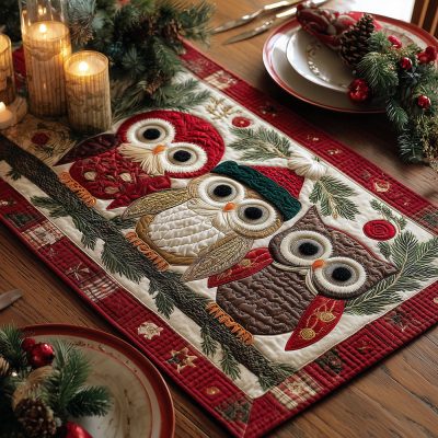 Jolly Owl Quilted Table Runner