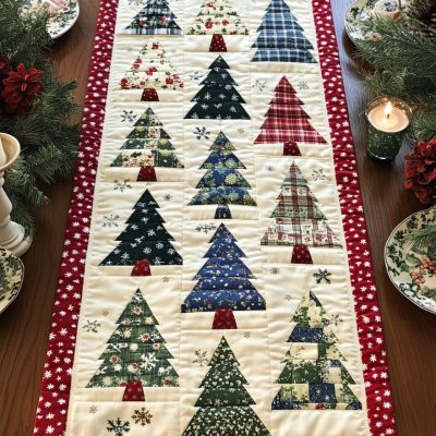 Jolly Pines Quilted Table Runner