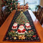 Jolly Santa Parade Quilted Table Runner