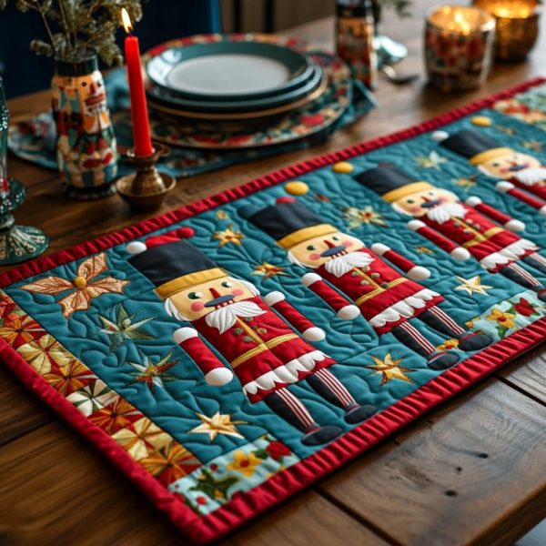 Joyful Nutcracker Quilted Table Runner