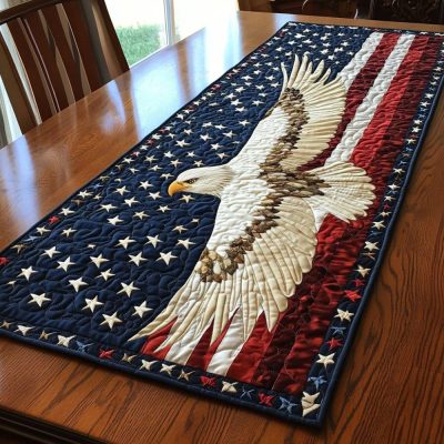Eagle Patriotic Quilted Table Runner