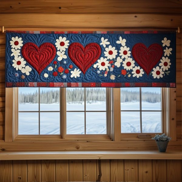 Liberty Hearts Quilted Valance