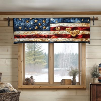 Liberty Hearts And Stars Quilted Valance