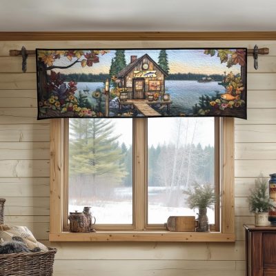 Lodge By The Lake Quilted Valance