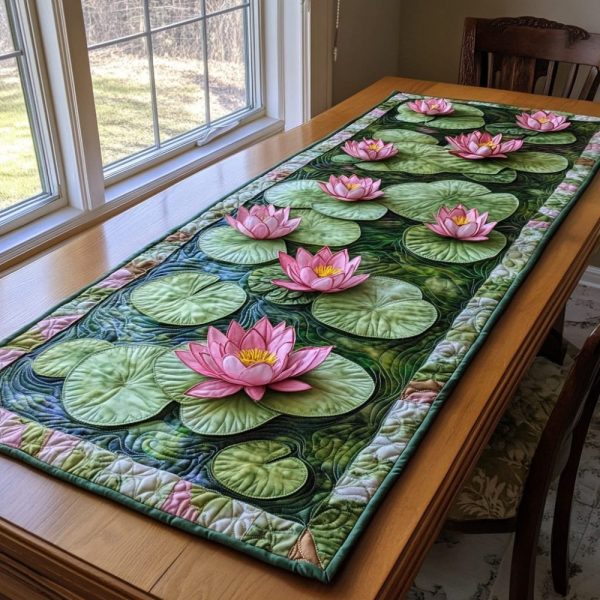Lotus Bloom Quilted Table Runner