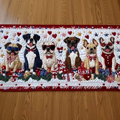 Loyal Paw Parade Quilted Table Runner