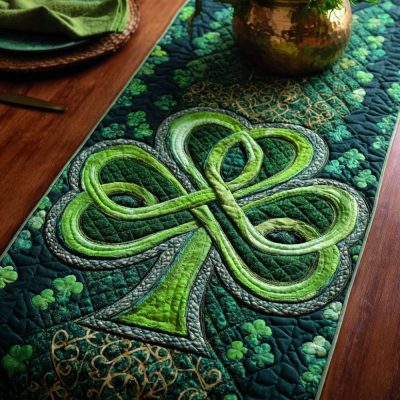 Lucky Clover Quilted Table Runner