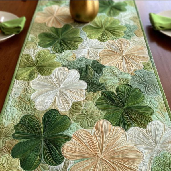Lucky Greens Quilted Table Runner