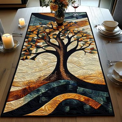 Lunar Woodland Quilted Table Runner