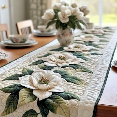 Magnolia Belle Quilted Table Runner
