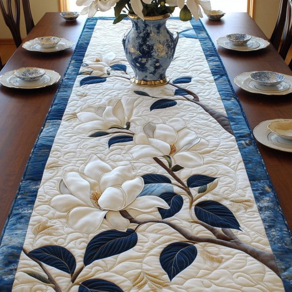 Magnolia Mist Quilted Table Runner