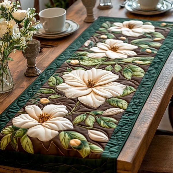Magnolia Storybook Quilted Table Runner
