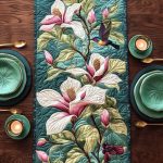 Magnolia Whisper Quilted Table Runner