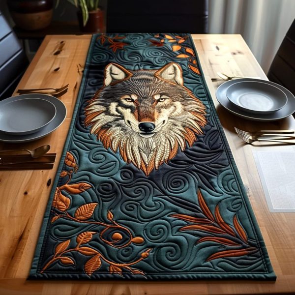 Majestic Wolf Quilted Table Runner